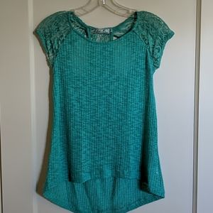 Knit and lace mixed top